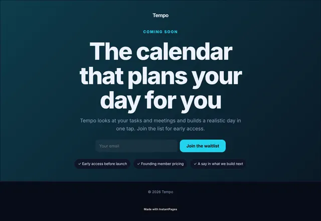 App Waitlist template