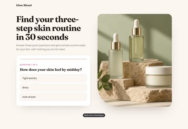 Quiz Capture Page template