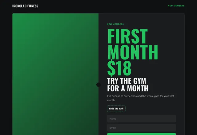 Gym Trial template