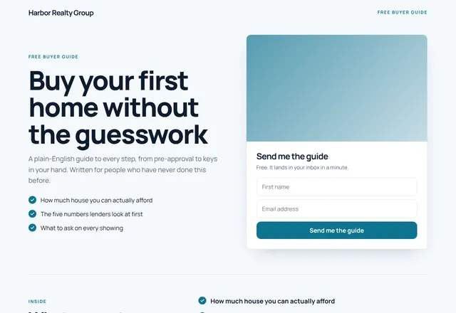 First Home Guide template