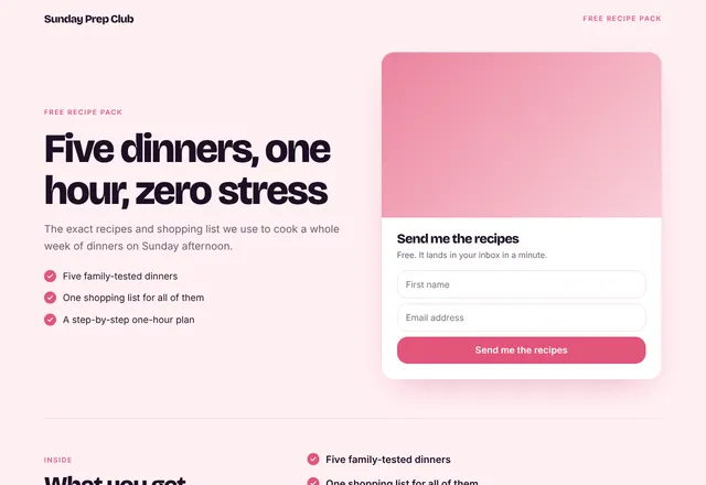 Meal Prep Pack template