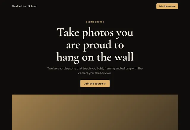 Photography Course template