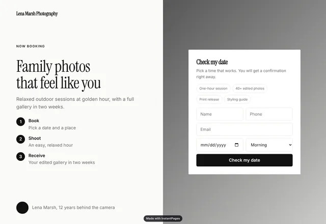 Photo Session template