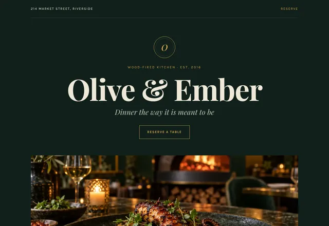 Menu & Reservations template