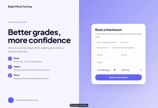 Tutoring template