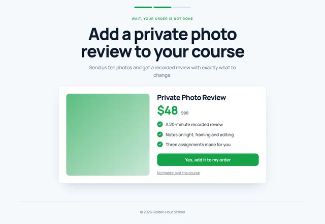 Upsell: Coaching Add-on template