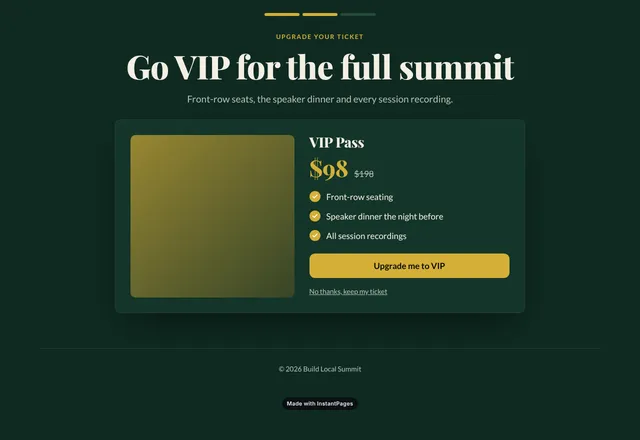 VIP Upgrade template