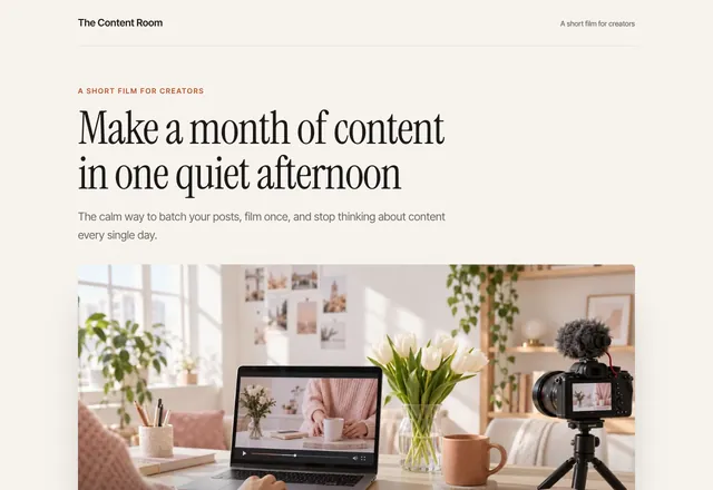 Editorial Video Sales Page template