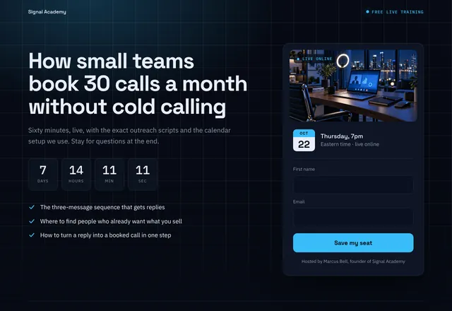 Live Training template