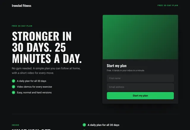 30-Day Workout Plan template